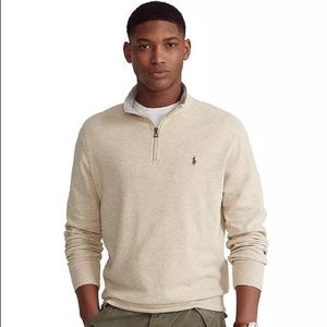 Polo Ralph Lauren 1/4 zip sweater Large cream colored